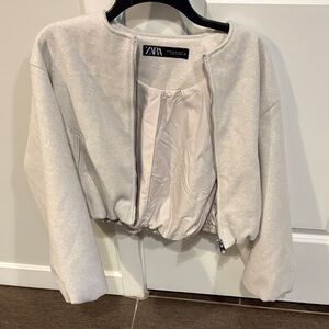 Zara Light Gray Bomber Jacket